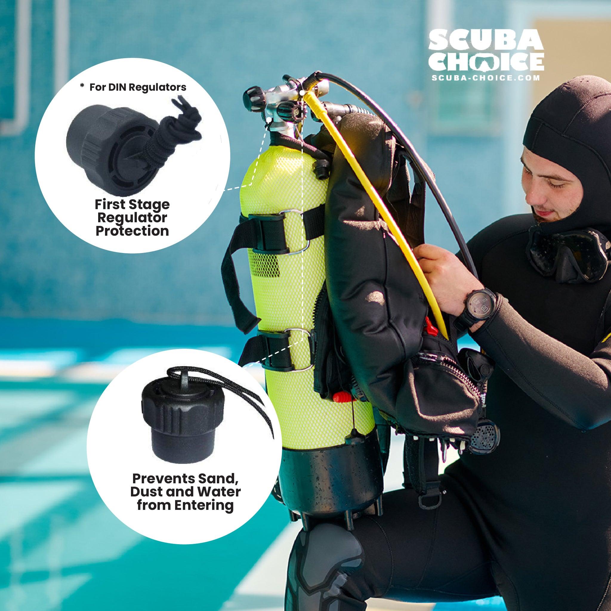 Scuba Diving Regulator First Stage Dust Cap with attachment string, DIN