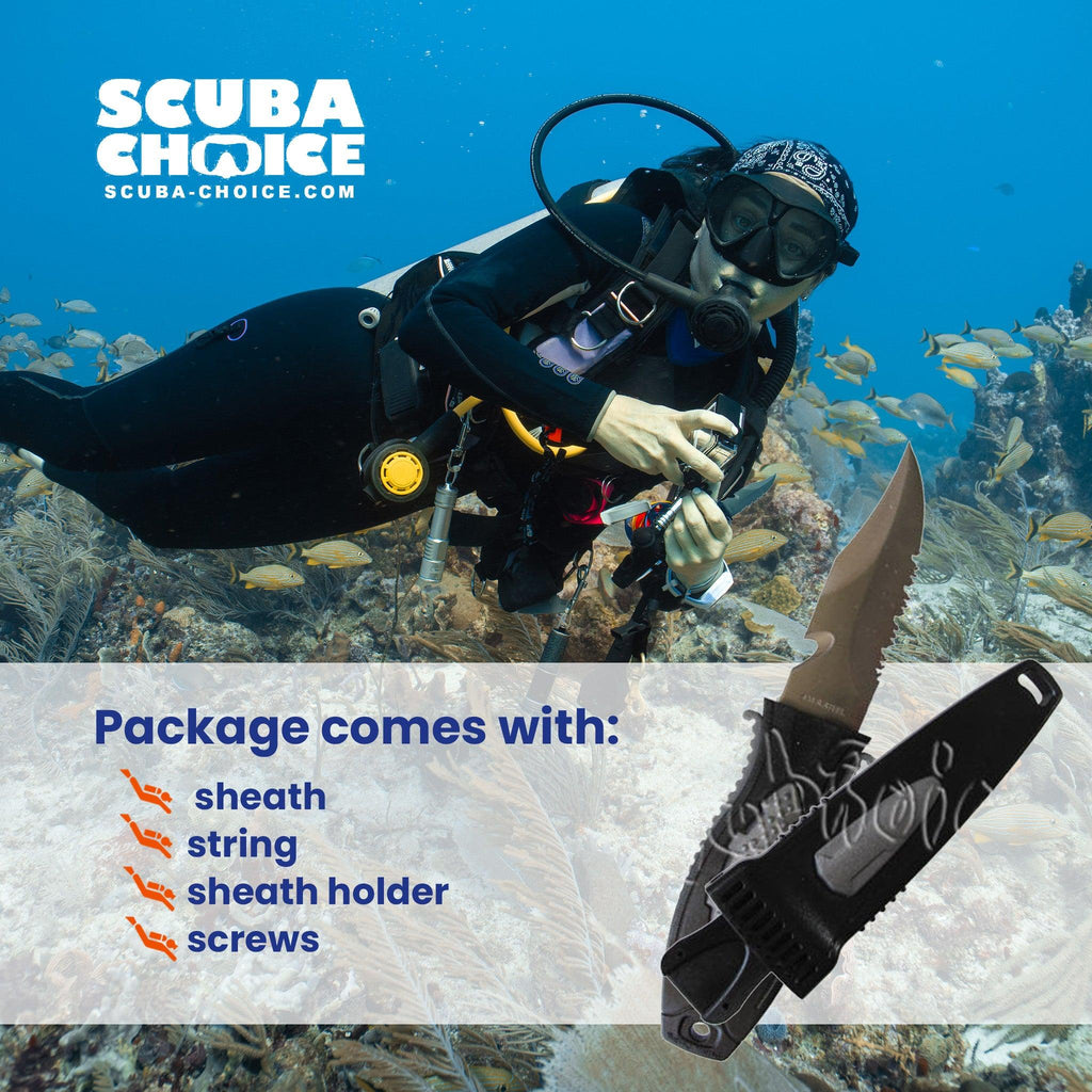 Scuba Diving Low Volume Free Dive Spearfishing 7.5" Stainless Point-Tip Knife