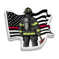 Firefighter Redline Flag - Patriotic Firefighter Stickers