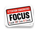Focus Sticker - Funny Tumbler Stickers