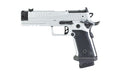 Sig Sauer P211 GTO |  Semi-automatic |  Single Action Only |  Metal Frame Pistol |  Full Size |  9MM |  4.4" Barrel |  MACH3D Compensator |  Cerakote Finish |  Silver |  SIG-LOC Pro Footprint Optics Ready Slide |  Fiber Optic Sights |  Flared Magwell |  3