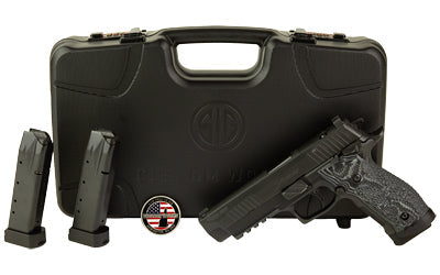 Sig Sauer P226 X-Five Extreme |  Semi-automatic |  Single Action Only |  Metal Frame Pistol |  Full Size |  9MM |  5" Barrel |  Nitron Finish |  Black |  XRAY3 Day/Night Fixed Sights with Plate |  G10 Grips |  Black and Gray |  Manual Safety |  20 Rounds