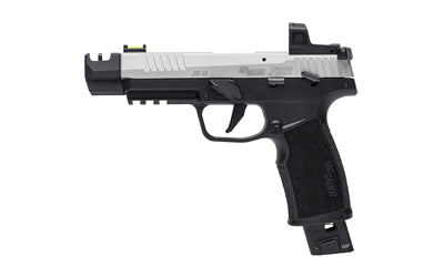 Sig Sauer P322 COMP |  Semi-automatic |  Single Action Only |  Polymer Frame Pistol |  Full Size |  22LR |  4" Threaded Barrel with 2-Port Compensator |  Manual Safety |  Matte Finish |  Black Frame with Clear Anodized Silver Slide |  ROMEO RS Compact Opt