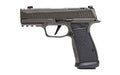 Sig Sauer P365 AXG LEGION |  Striker Fired |  Semi-automatic |  Metal Frame Pistol |  Sub-Compact |  9MM |  3.1" Barrel |  Cerakote Finish |  Legion Gray |  AXG Grip Module |  G10 Grips |  XRAY3 Day/Night Sights |  Optic Ready |  Slide Integrated Expansio