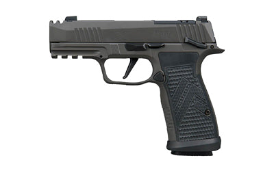 Sig Sauer P365 AXG LEGION |  Semi-automatic |  Striker Fired |  Metal Frame Pistol |  Sub-Compact |  9MM |  3.1" Barrel |  Two Port Slide Integrated Expansion Chamber |  Cerakote Finish |  Legion Gray |  Optics Ready |  XRAY3 Day/Night Sights |  AXG Grip
