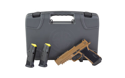 Sig Sauer P365 DH3 AXG |  Striker Fired |  Semi-automatic |  Aluminum Frame Pistol |  9MM |  3.7" Barrel |  Cerakote Finish |  Coyote |  AXG Grip Module |  X-RAY3 Day/Night Sights |  Optic Ready with SIG-LOC Compact Footprint |  Slide Integrated Expansion