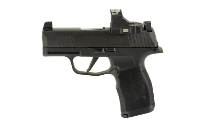 Sig Sauer P365X |  Striker Fired |  Semi-automatic |  Polymer Frame Pistol |  Sub-Compact |  9MM |  3.1" Barrel |  Nitron Finish |  Black |  Polymer Grip |  ROMEO-RS Compact Sight |  Optic Height Night Sights |  12 Rounds |  2 Magazines