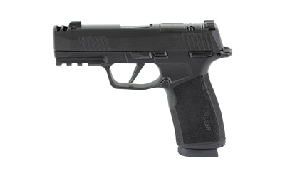 Sig Sauer P365 XMACRO COMP |  Semi-automatic |  Striker Fired |  Metal Frame Pistol |  Compact |  3.1" Barrel |  Integrally Compensated |  Nitron Finish |  Black |  Optics Ready |  X-RAY3 Day/Night Sights |  Polymer Grips |  Manual Safety |  10 Rounds |