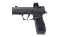 Sig Sauer P365 XMACRO COMP |  Striker Fired |  Semi-automatic |  Polymer Frame Pistol |  Sub-Compact |  9MM |  3.1" Barrel |  Nitron Finish |  Black |  XRAY3 Day/Night Sights |  Romeo-X SIG-LOC Compact Optic |  Integrally Compensated Slide |  17 Rounds |