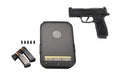 Sig Sauer P365 XMACRO |  Striker Fired |  Semi-automatic |  Polymer Frame Pistol |  Sub-Compact |  9MM |  3.7" Barrel |  Nitron Finish |  Black |  X-Series Grip |  Manual Safety |  XRAY3 Sights |  10 Rounds |  3 Magazines |  Includes 5 Dummy Rounds and (1