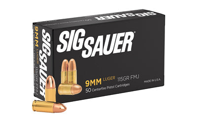 Sig Sauer Elite Performance |  Ball |  9MM |  115 Grain |  Full Metal Jacket |  50 Round Box