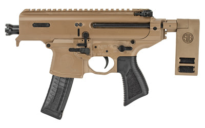 Sig Sauer MPX Copperhead |  Semi-automatic Pistol |  9MM |  3.5" Barrel with Integrated Flash Hider |  Cerakote Finish |  Coyote |  Pistol Brace |  20 Rounds |  1 Magazine