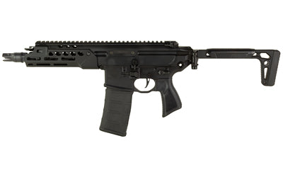 Sig Sauer MCX |  Rattler LT |  Semi-automatic |  Short Barreled Rifle |  5.56 NATO |  7.75" Barrel |  Sig QD Flash Hider |  Anodized Finish |  Black |  Sig Flatblade Match Trigger |  M-LOK Handguard |  Manual Safety |  Folding Stock |  30 Rounds |  1 Maga