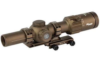 Sig Sauer Tango MSR |  Rifle Scope |  1-8X24 |  BDC8 Illuminated Reticle |  Second Focal Plane |  30mm Main Body Tube |  Matte Finish |  Coyote Brown |  Includes Alpha MSR Mount and Flip Back Covers