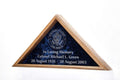 Flag Display Case w/Military Emblem - Includes 3 Lines of Text Personalization! - BLUE CRUSHED VELVET for 5'x9.5'