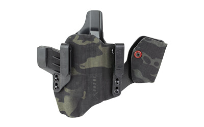 Safariland INCOG-X |  Joint Collaboration with Haley Strategic |  Inside the Waistband Holster |  Fits Glock 17/19 with Light |  Integrated Magazine Caddy |  Microfiber Suede Wrapped Boltaron Construction |  Multicam Black |  Right Hand