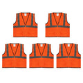 Safety Main 05EAMO Economy Vest, Class 2, All Mesh, Hi-Vis Orange, Pack of 5