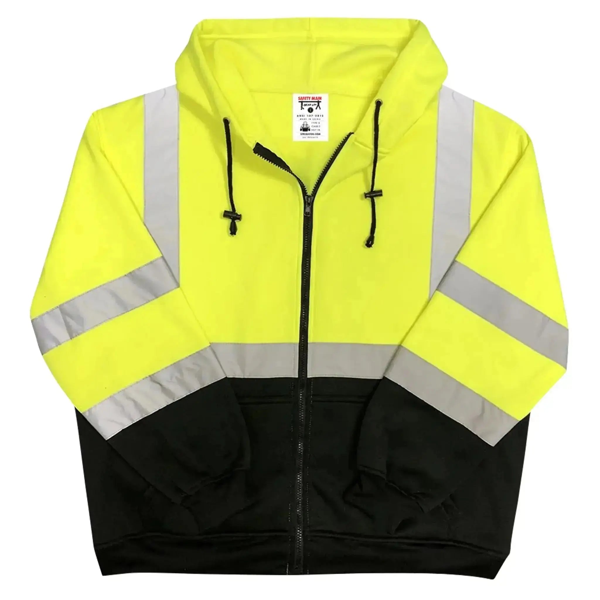 Safety Main 05LWJYB Lightweight Jacket, Class 3, Hi-Vis Yellow with Black Bottom, Pack of 5