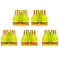 Safety Main 05TTSYZ Surveyor Vest, Class 2, Solid Front, Mesh Back, Hi-Vis Yellow, Pack of 5