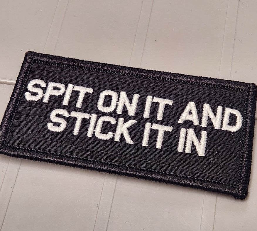 ASOS - Spit On It and Stick It In - 2x4 Patch - Black w/White