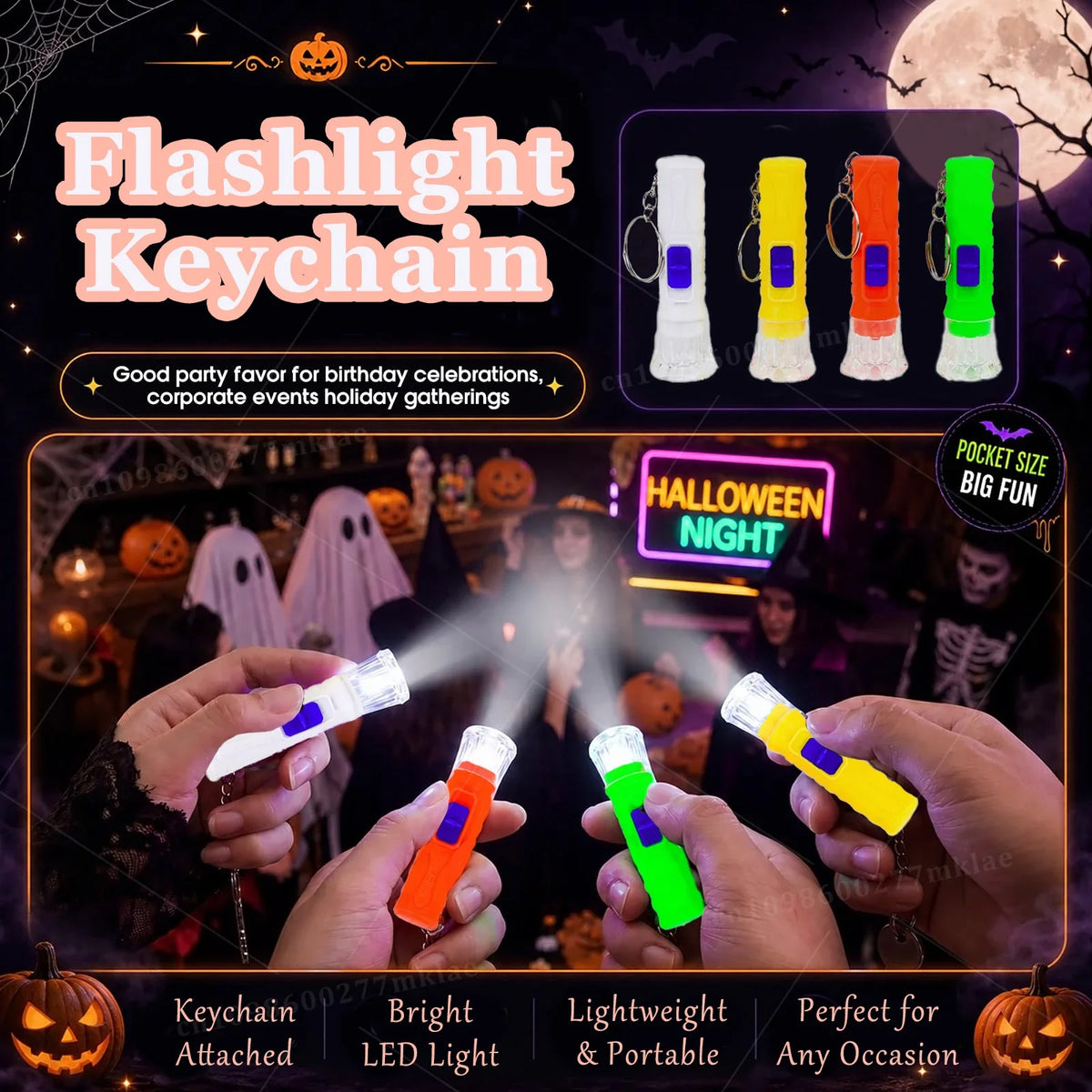 30-200Pcs Mini Flashlight Keychain Bulk LED Torch Flashlight Birthday Party Favor School Prizes Guest Souvenir Festival Gifts