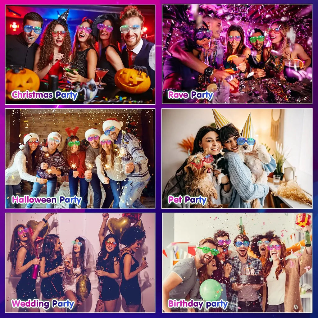 10/20/50 Pcs Party Glow in the Dark Glasses Light Up LED Glasses Neon Party Favors Sunglass Party Supplies
