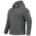 Winter Tactical Fleece Hoodie Jacket Men Warm Outdoor Sport Hooded Coat Multi-Pocket Casual Full Zip Hiking Jacket
