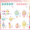 22pcs Candy Cake Topper Girls Birthday Party Decoration Lollipop Cake Decoration Ice Cream Cupcake Toppers