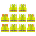 Safety Main 05TTSYZ Surveyor Vest, Class 2, Solid Front, Mesh Back, Hi-Vis Yellow, Pack of 10