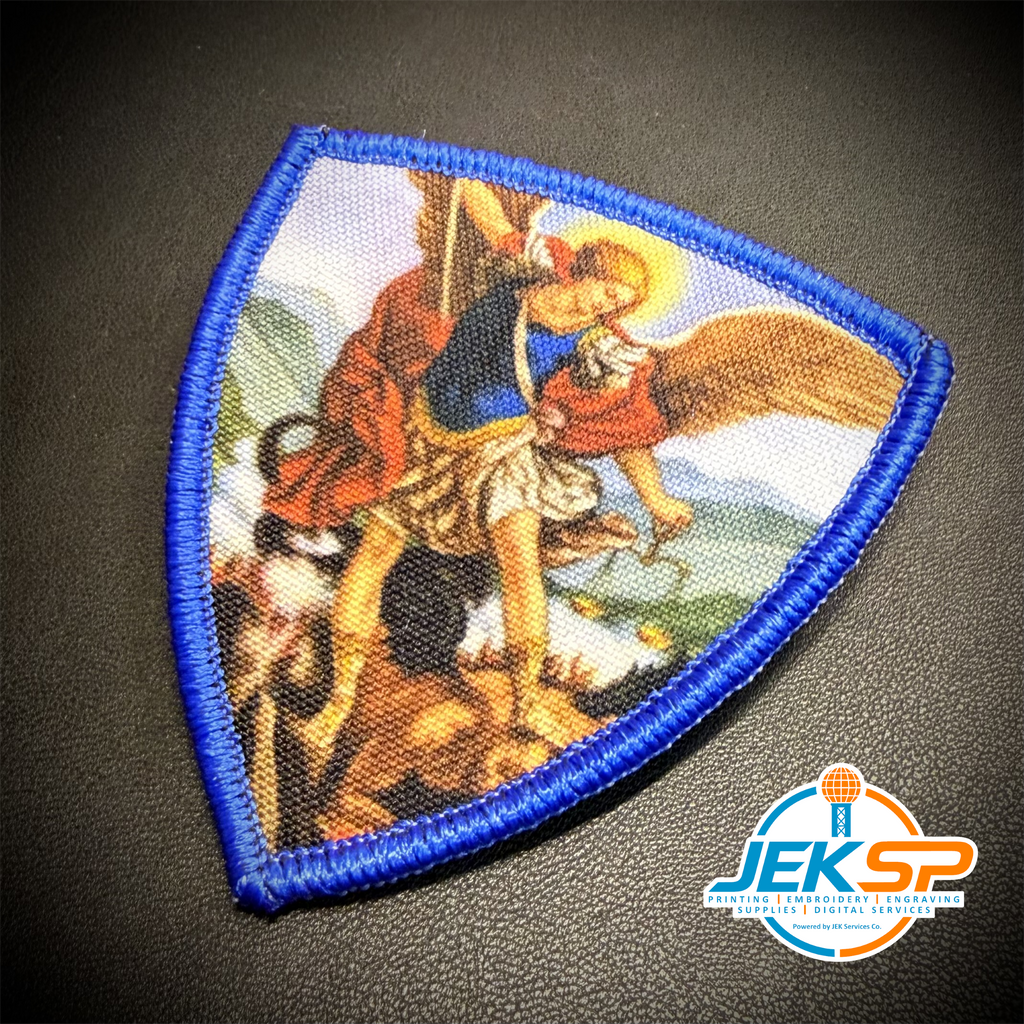 Saint Michael Shield Morale Patch, 2.6x3" | Made in USA | VELCRO® Brand Hook Backing