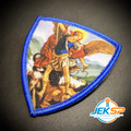 Saint Michael Shield Morale Patch, 2.6x3" | Made in USA | VELCRO® Brand Hook Backing