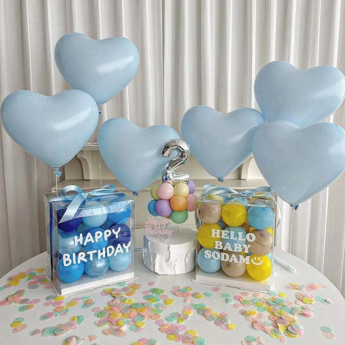 15pcs Heart-Shaped Balloons, Maka Color Pink/blue/latex Balloons Valentine's Day Birthday Wedding Anniversary Decoration
