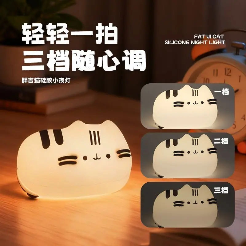 Kawaii Pusheen Night Light Desk Accessories Reading Light Table Lamp Glow in The Dark Christmas Gift Party Favor