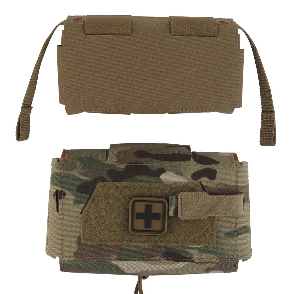 Compact MOLLE Outdoor Utility Pouch with Organizer Panel