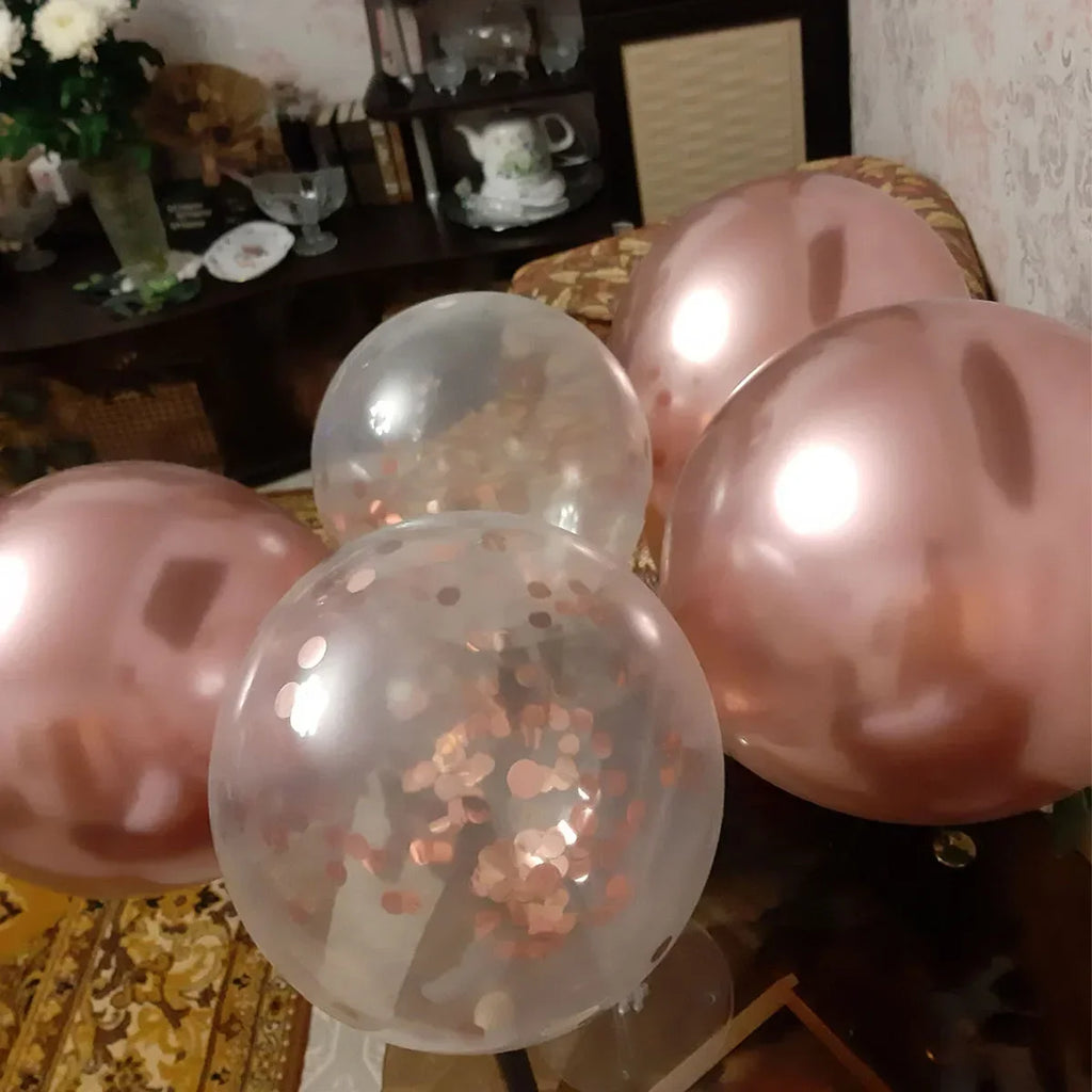 25pcs Rose Gold Mixed Balloons 10 15 16 18  20 21 25 30 35 40 50th Birthday Party Decorations  Woman Birthday Anniversary Decor