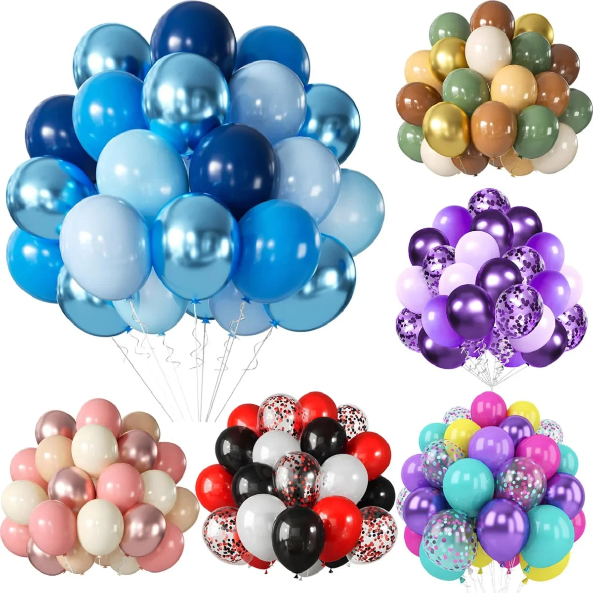 31/36/37/51/101Pcs Metallic Balloons Pearl Latex Balloon Gold Confetti Balloons for Birthday Weddings Baby Shower Party Decor