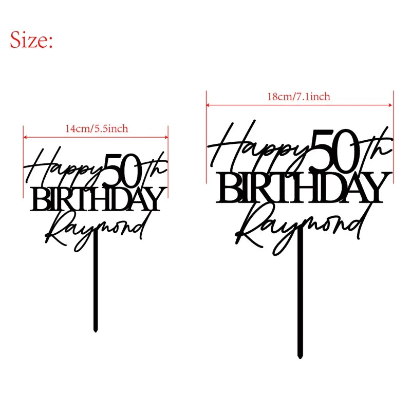 Personalized Birthday Cake Topper Happy Birthday Cake Topper 18th Birthday Cake Topper 50th Birthday Cake Topper