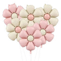 6pcs Matte Cream Pink Candy Daisy Balloons Aluminum Foil Valentines Balloon Girl Baby Shower Birthday Party Wedding Decoration