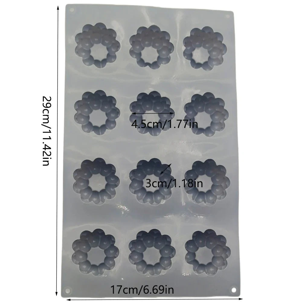 New Arrival 12 Hole Circular Bubble Shape Silicone Mousse Cake Mold DIY Flaky Clouds Shape Jelly Pudding Chocolate Baking Tools