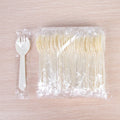 50/100pieces/Pack Disposable Plastic Frosted Fork Spoons Wholesale Fruit Spoons Cake Dessert Tableware Independent Packaging