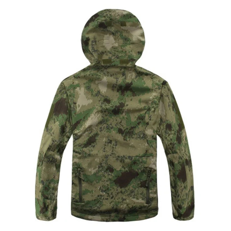 Lurker Soft Shell Camouflage Jacket Men Waterproof Hunting Clothing Warm Camo Tactical Jackets Outdoor Combat Hoodie Coat
