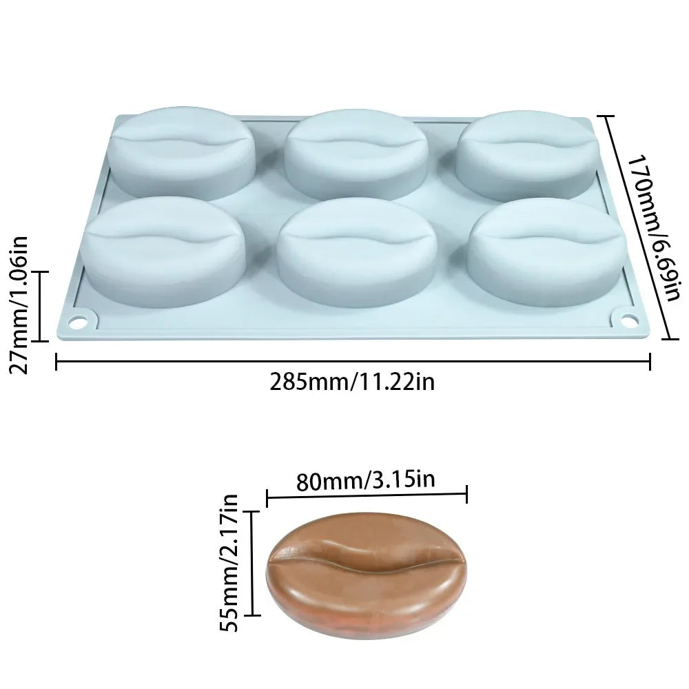 DIY Silicone Mold Nut-Shaped Pistachio/Almond/Pecan/Coffee Bean Mousse Mold Candles Chocolate Ice Mould Kitchen Cake Decor Tool