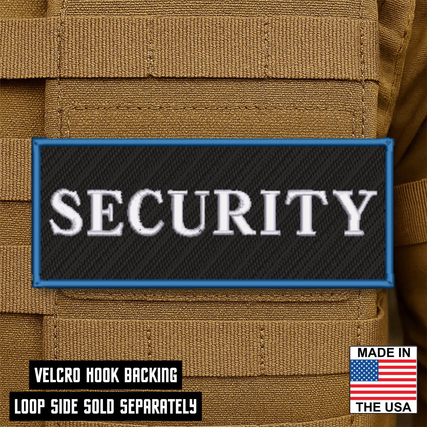 Security ID Plate Carrier Patch 2.5" x 6" Hook & Loop | Made in USA