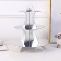 Shiny Silver Tableware Set Metallic Paper Plates Cups Holographic Tablecloth For Adult Birthday Wedding Party Decorations