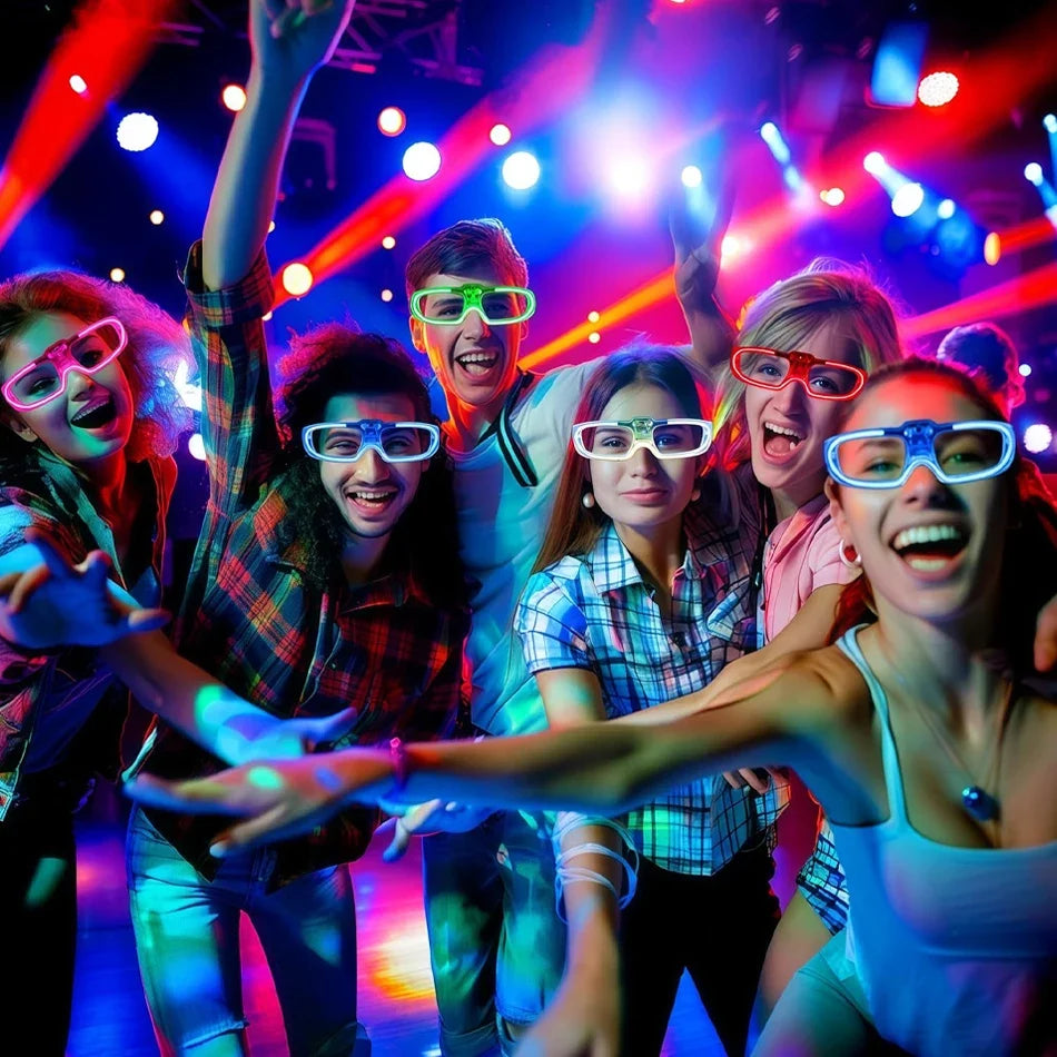 15/30 PCS LED Glow Glasses Multicolors Light Up Glasses Glow in the Dark Party Supplies Neon Party Favors for Wedding