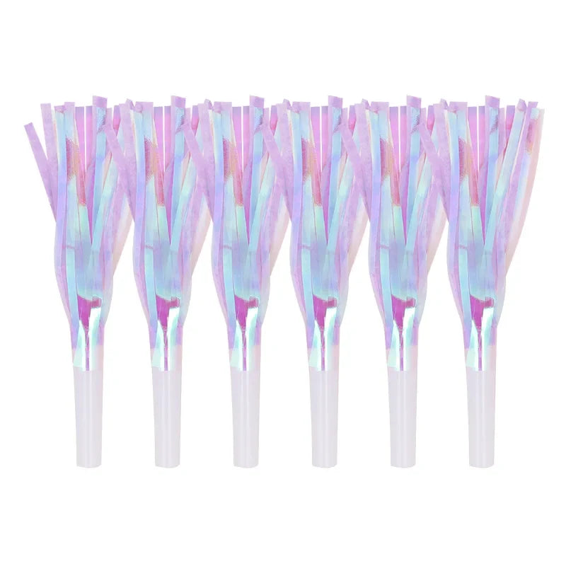 6/12/36 Pcs Colorful Blowout Whistles Wedding Gift Kids Birthday Party Favors Pinata Filler Cheer Props Christmas Noise Maker