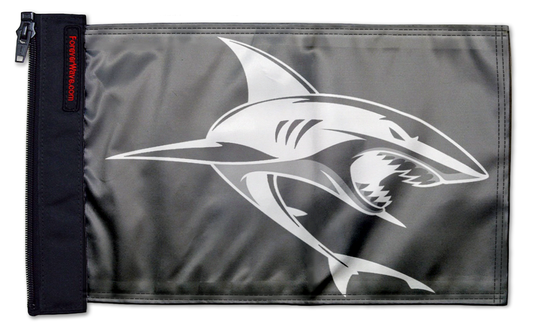Shark 12"x18" Forever Wave Flag for Golf Carts