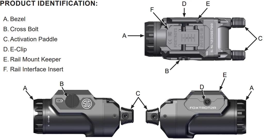 FOXTROT2R - 20,000 Candela WeaponLight w/ Dual-Fuel Power (Rechargeable or CR123A)
