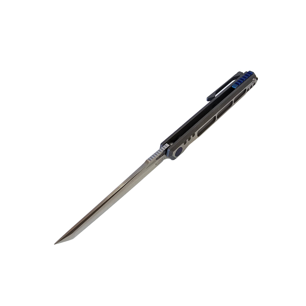 Luxury Folding Knife, M390 Steel Blade, Titanium Handle, Smooth EDC Flipper, 8.35"