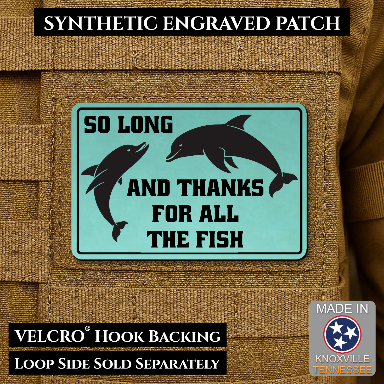 So Long And Thanks For All The Fish Funny Morale Patch | Made in USA | VELCRO® Brand Hook Backing